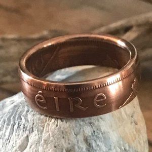 Vintage 1968 "Irish Lucky Penny" Copper Coin Ring Size 11